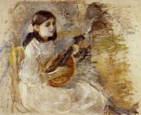 Morisot, Berthe - Girl Playing the Mandolin
